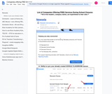 Companies offering FREE Services Companies offering FREE Services