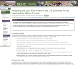 Analyzing the Last Five Years of the US Economy for an Intermediate Macro Course Analyzing the Last Five Years of the US Economy for an Intermediate Macro Course